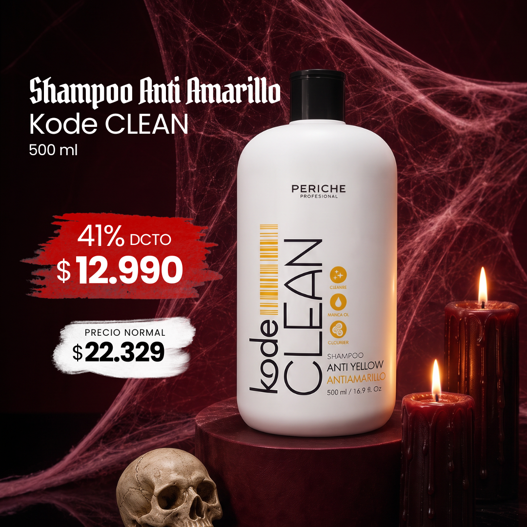 Shampoo Antiamarillos Kode CLEAN Periche 500 ml - Oferta Halloween 42%