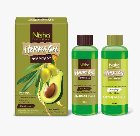 Nisha Herbagel Coloración en Gel – Dark Brown