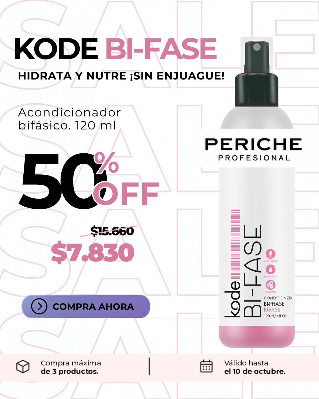 Acondicionador Bifásico Kode Bi-Fase Periche 120 ml - Oferta 50%