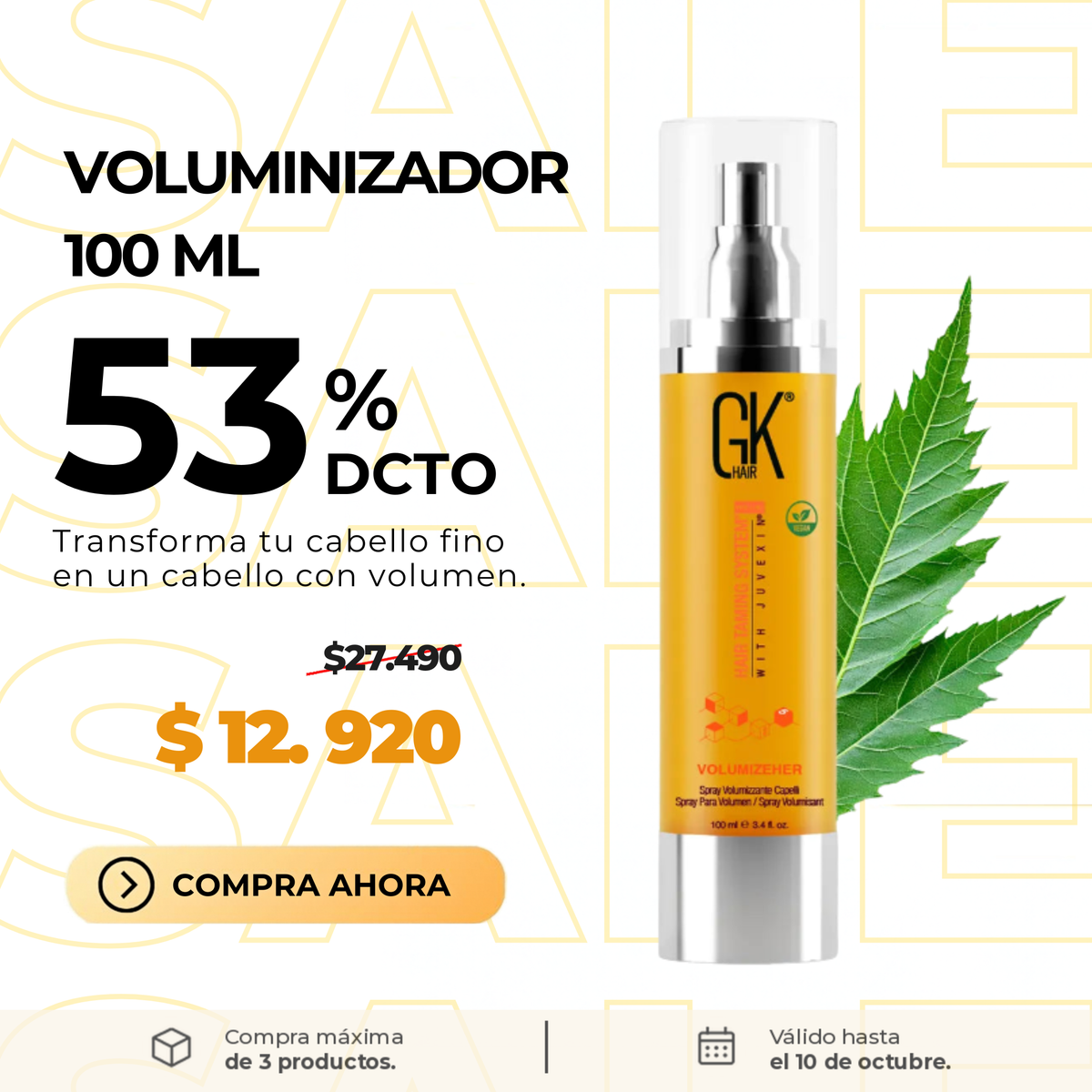 Oferta 53% Voluminizador 100 ml / Volumizer 100 ml Sale