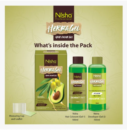 Nisha Herbagel Coloración en Gel – Dark Brown