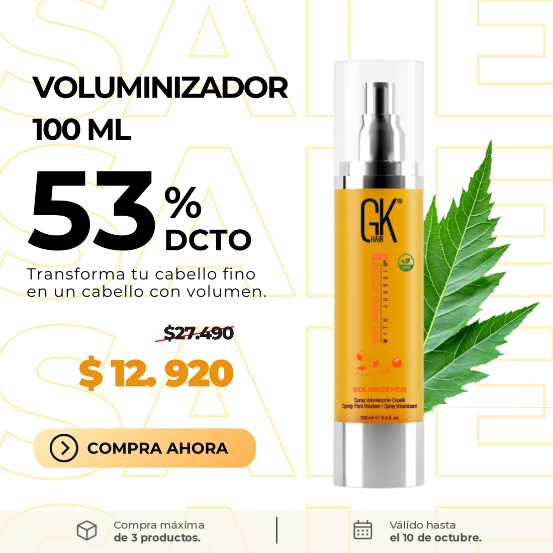 Voluminizador GK Hair 100 ml - Oferta 53%