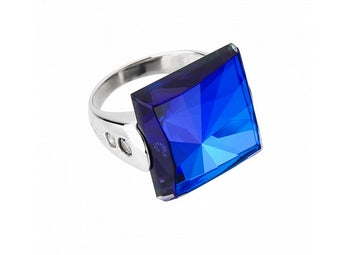 Vernissé - Ring Ag 925/Rh - bermuda blue